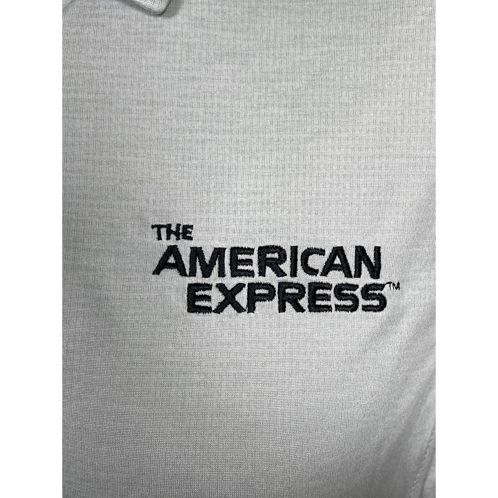 American Express Short Par 4 Silver Polo Shirt Women's SMALL NWT - Picture 3 of 13